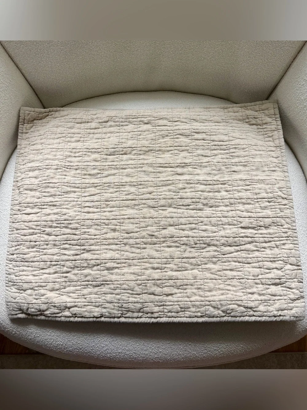 Crate and Barrel Belgian Flax Linen Standard Shams Set of 2 Natural
